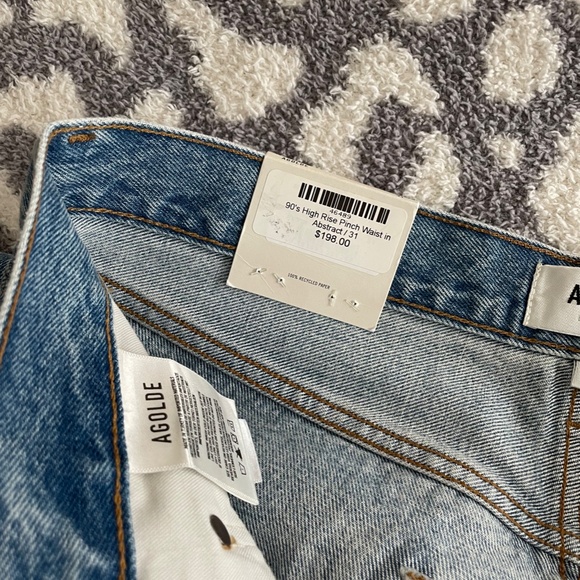 NWT Agolde 90’s Pinch Waist High Rise Jean in Abstract - 31 - Picture 9 of 12